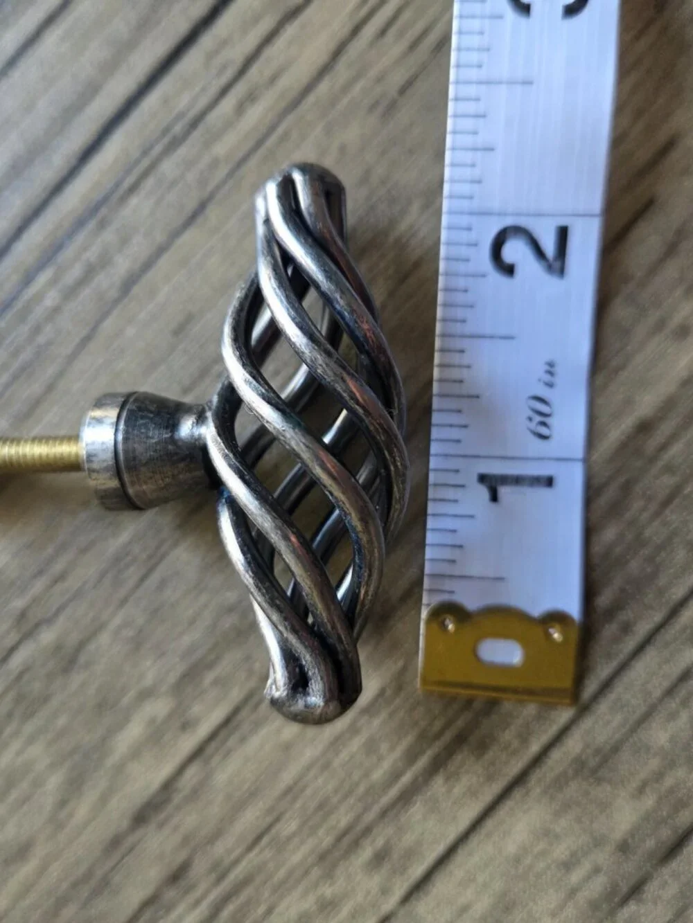 Set of 6 VTG Twist Metal Birdcage Cabinet Knobs in Antique Pewter Finish